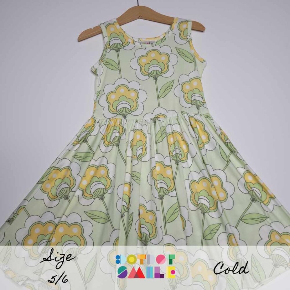 DotDotSmile Size 5/6 Tank Dress - NWT Green Floral Print
